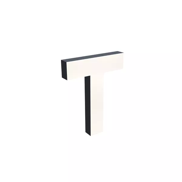 50 cm - 3D letter, model P, 60 mm, LED front, white face