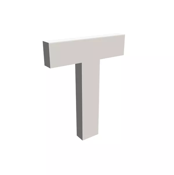 75 cm - 3D letter, model P, 80 mm, without lighting, white composite face