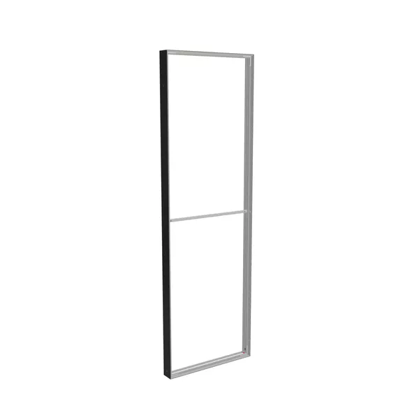 80x250cm - Modularico M100 Standardwand mit oberem Ausgang, schwarzes Profil