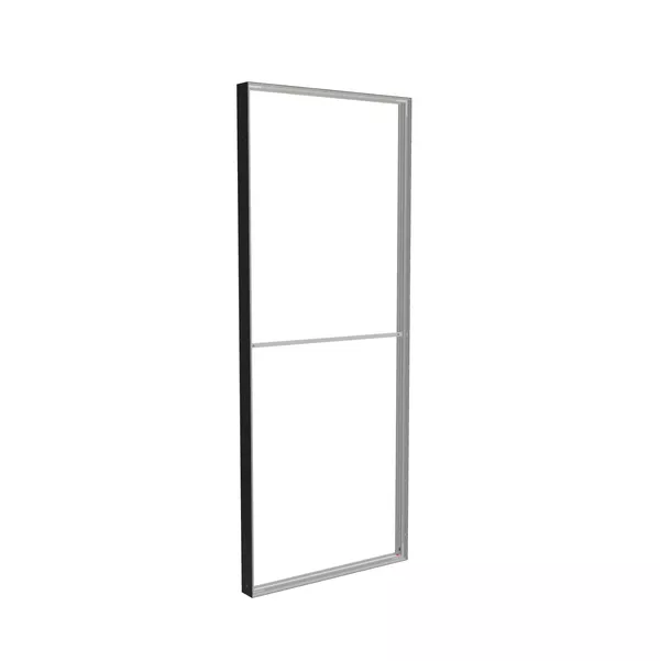 100x250cm - Modularico M100 Standardwand mit oberem Ausgang, schwarzes Profil