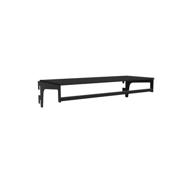 80x30cm - HPL shelf Faro with horizontal hanger with D30cm mounts, black