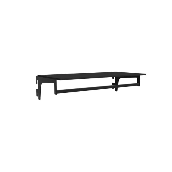 80x38cm - HPL shelf Faro with horizontal hanger with D30cm mounts, black