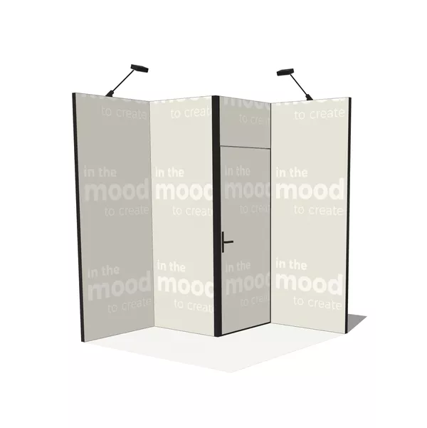 Modularico M50, Layout L, 200x200 cm, LED Lights, Storage Area