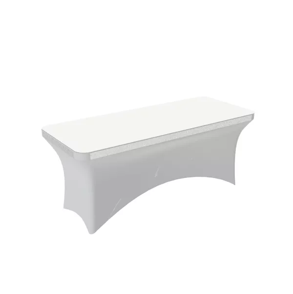 White cover for rectangular event table 180x75cm