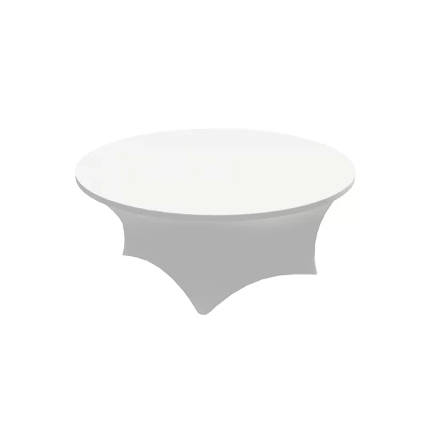 White cover for round event table 183cm