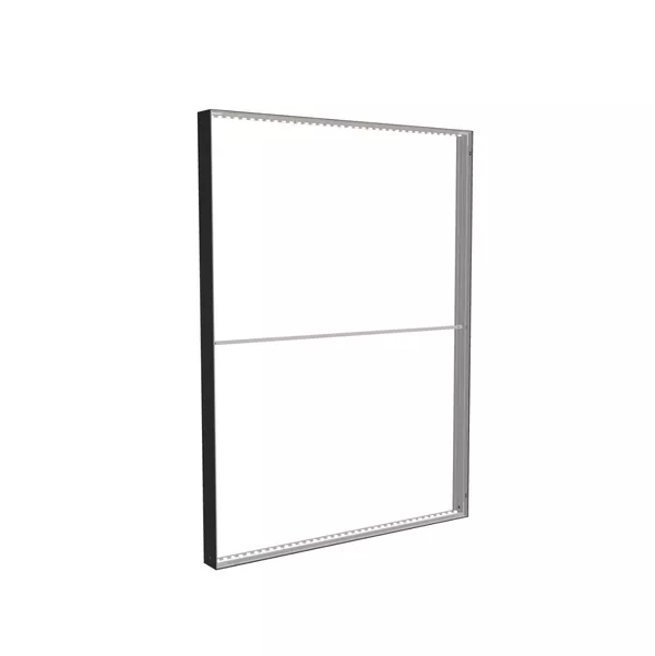 185x250cm - ściana standardowa Modularico M150LED, profil czarny