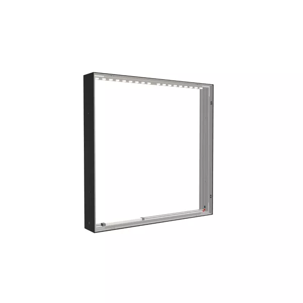 100x100cm - ściana standardowa z wyjściem górnym Modularico M150LED, profil czarny