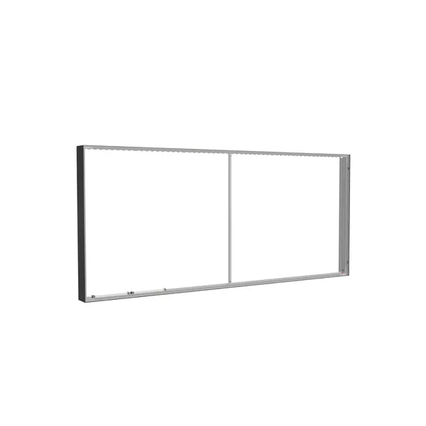 285x125cm - ściana standardowa z wyjściem górnym Modularico M150LED, profil czarny