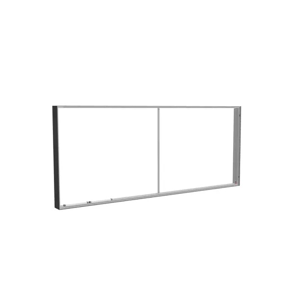 300x125cm - ściana standardowa z wyjściem górnym Modularico M150LED, profil czarny