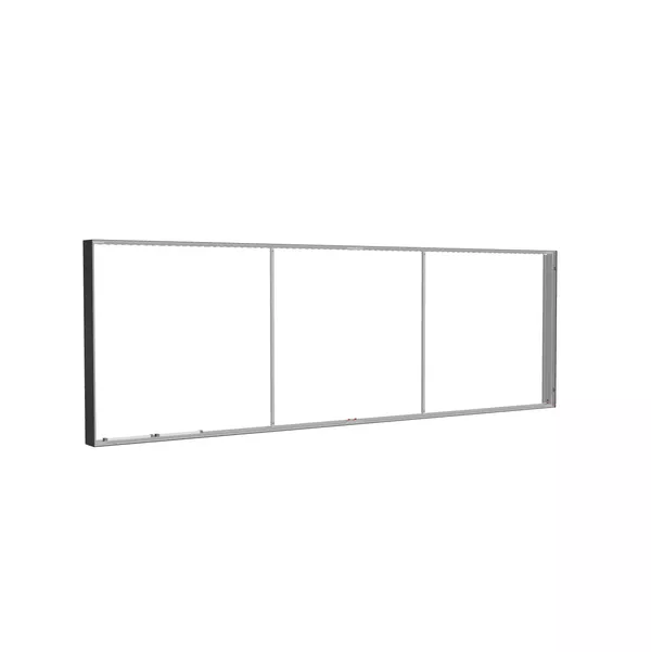 385x125cm - ściana standardowa z wyjściem górnym Modularico M150LED, profil czarny