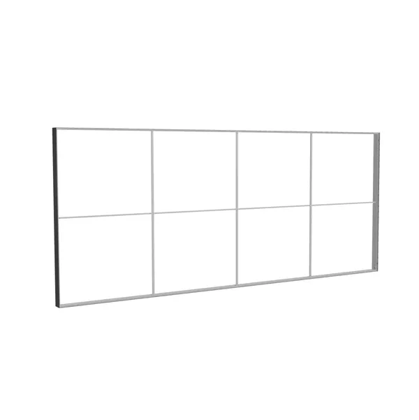 600x250cm - ściana standardowa z wyjściem górnym Modularico M150, profil czarny