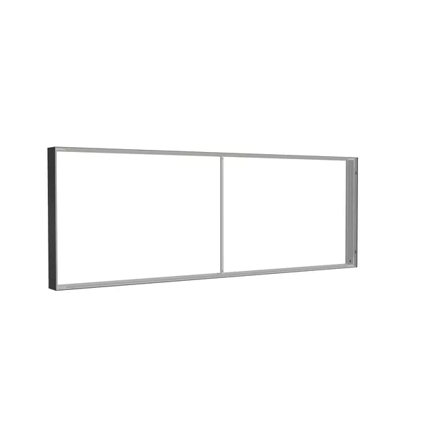 285x100cm - ściana standardowa z wyjściem górnym Modularico M150LED, profil czarny