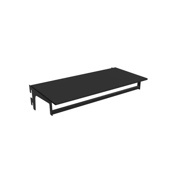 100x38cm - półka HPL Faro z wieszakiem poziomym z mocowaniami D30cm, czarna