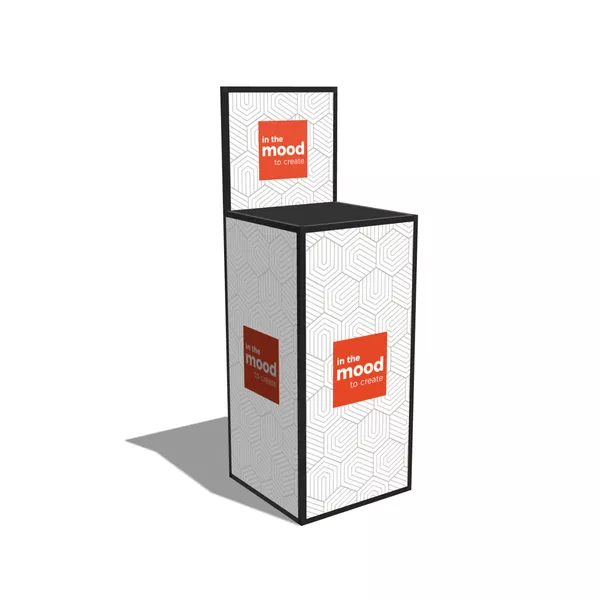 50x50x100cm - stand Modular Cube BOX z ścianką tylną, grafika tekstylna