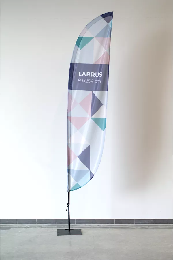 Flaga Larus S 54x194cm, tunel bazowy, maszt Economic - 54x230cm