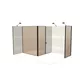 Exhibition Stand Modularico M50 in L-Shape with Storage, Faro Shelf, Two Deco Lamel Walls, Deco Panel, and M100 Counter