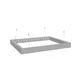 100x100 cm - Cadre Plafond S100T LED, Profil Argenté, Suspensions