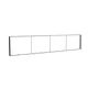 500x100cm - ściana standardowa z wyjściem górnym Modularico M150LED, profil czarny