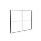 300x250cm - ściana standardowa z wyjściem górnym Modularico M150, profil czarny