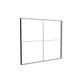 285x250cm - ściana standardowa z wyjściem górnym Modularico M150, profil czarny