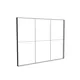 385x300cm - ściana standardowa z wyjściem górnym Modularico M150, profil czarny