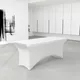 Stolik eventowy prostokątny 180x75cm, obrus elastyczny biały