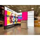 3x3m - stoisko Modularico M100 LED układ L-00333M100, zaplecze, lada, półki, mocowanie TV