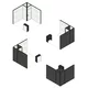 3x3m - stoisko Modularico M100 LED układ L-00133M100, zaplecze, lada