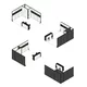 5x4m - stoisko Modularico M100 LED układ L-02554M100, zaplecze, lada, mocowanie TV