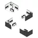 5x4m - stoisko Modularico M100 LED układ L-02754M100, zaplecze, lada, mocowanie TV, półki