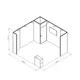 4x4m - stoisko Modularico M50 układ L-00444M50