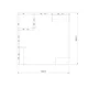 3x3m - stoisko Modularico M100 LED układ L-00433M100, zaplecze, lada, półki, nadstawka
