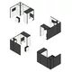 4x3m - stoisko Modularico M100 LED układ L-00543M100, zaplecze, lada, półki, mocowanie TV, sufit