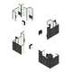 4x3m - stoisko Modularico M100 LED układ L-01643M100, zaplecze, lada, Deco Lamel, nadstawka