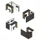4x3m - stoisko Modularico M100 LED układ L-01743M100, zaplecze, lada, Deco Lamel, mocowanie TV, sufit