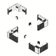 5x5m - stoisko Modularico M50 układ L-01255M50