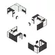 5x5m - stoisko Modularico M50 układ L-01355M50
