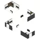 5x5m - stoisko Modularico M100 LED układ L-04355M100