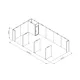 10x5m - stoisko Modularico M100 LED układ L-043105M100