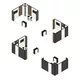 4x4m - stoisko Modularico M100 LED układ L-04444M100