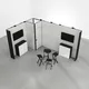 4,5x3m - stoisko Modularico M50 układ L-01643M50
