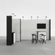 4,5x3m - stoisko Modularico M50 układ L-01643M50