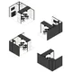 4,5x3m - stoisko Modularico M100 LED układ L-04943M100
