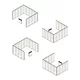 5x4m h2,5m - stoisko Modularico MGO LED srebrne układ C-00754H25MGOS