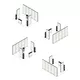5x4m h2,5m - stoisko Modularico MGO LED srebrne układ PW-00954H25MGOS