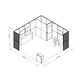 5x5m - stoisko Modularico MQ50 układ L-00555MQ50