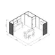 5x5m - stoisko Modularico M50 układ L-02055M50