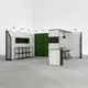 5x5m - stoisko Modularico M50 układ L-02355M50