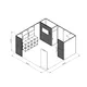 5x5m - stoisko Modularico M50 układ L-02255M50