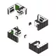 5x5m - stoisko Modularico M50 układ L-02355M50